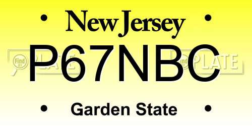 P67NBC New Jersey License Plate