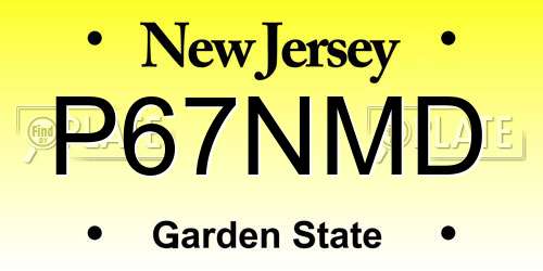 P67NMD New Jersey License Plate