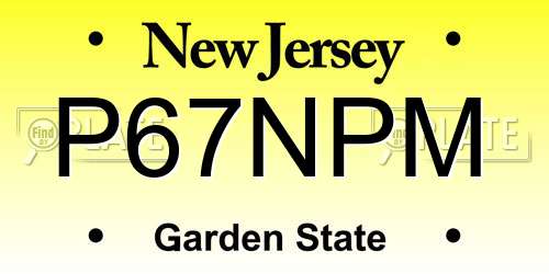 P67NPM New Jersey License Plate