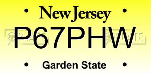 P67PHW New Jersey License Plate
