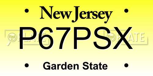 P67PSX New Jersey License Plate