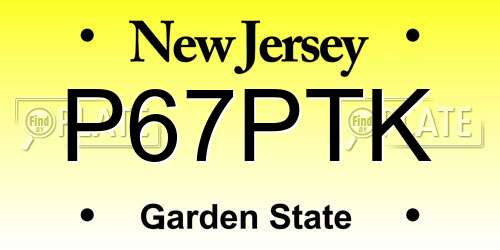 P67PTK New Jersey License Plate