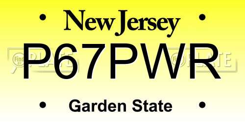 P67PWR New Jersey License Plate