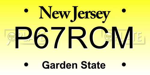 P67RCM New Jersey License Plate