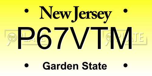 P67VTM New Jersey License Plate