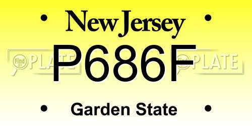 P686F New Jersey License Plate