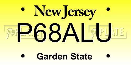 P68ALU New Jersey License Plate