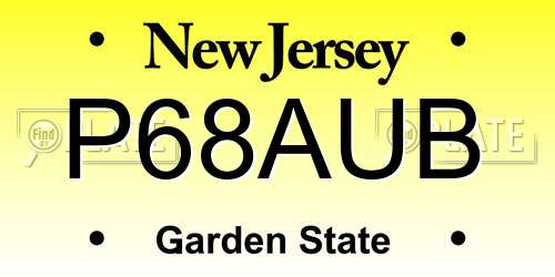 P68AUB New Jersey License Plate