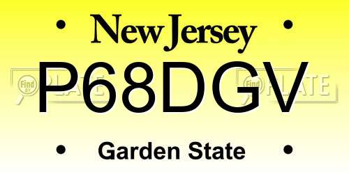 P68DGV New Jersey License Plate