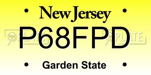 P68FPD New Jersey License Plate