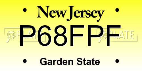 P68FPF New Jersey License Plate