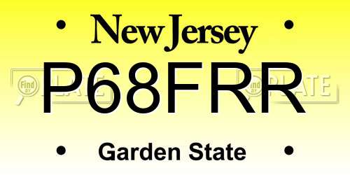 P68FRR New Jersey License Plate