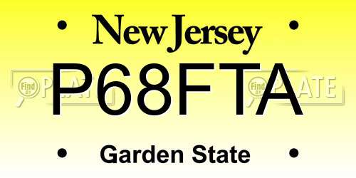 P68FTA New Jersey License Plate