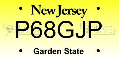 P68GJP New Jersey License Plate