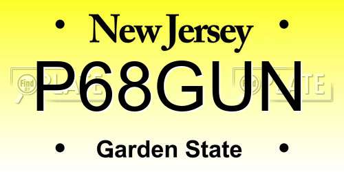 P68GUN New Jersey License Plate
