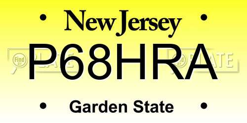 P68HRA New Jersey License Plate