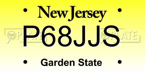 P68JJS New Jersey License Plate