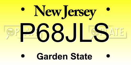 P68JLS New Jersey License Plate