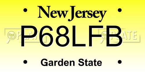P68LFB New Jersey License Plate