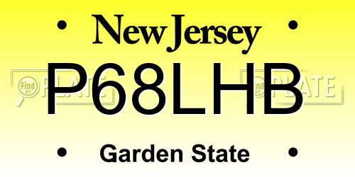 P68LHB New Jersey License Plate