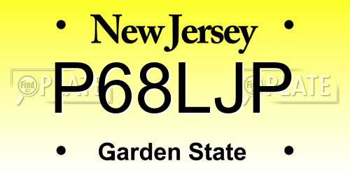 P68LJP New Jersey License Plate