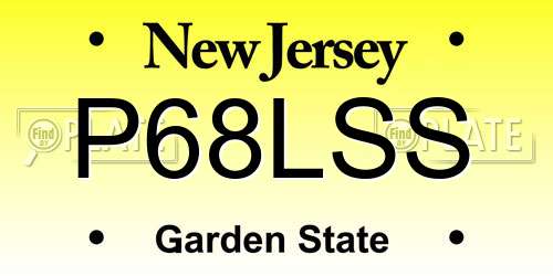 P68LSS New Jersey License Plate
