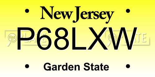 P68LXW New Jersey License Plate