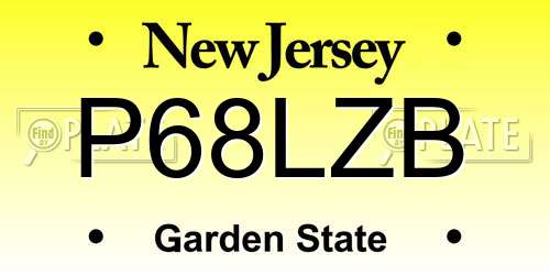 P68LZB New Jersey License Plate