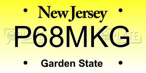 P68MKG New Jersey License Plate
