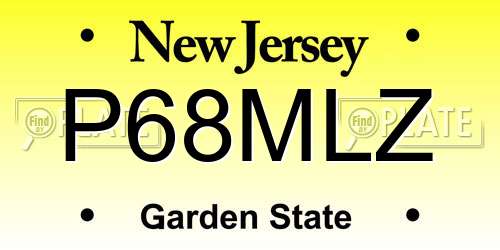 P68MLZ New Jersey License Plate