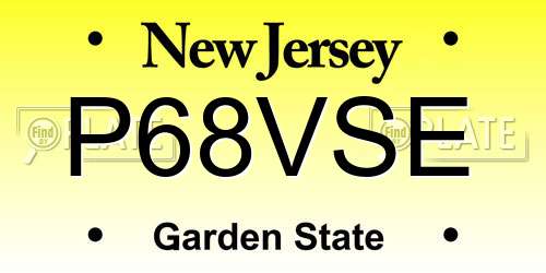 P68VSE New Jersey License Plate