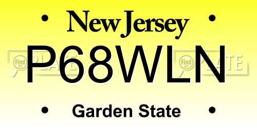 P68WLN New Jersey License Plate