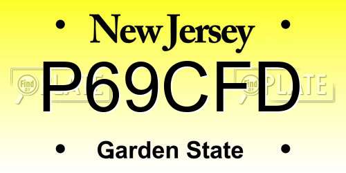 P69CFD New Jersey License Plate
