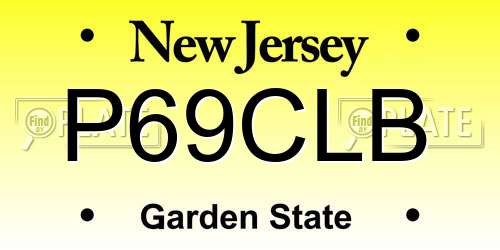 P69CLB New Jersey License Plate