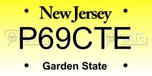 P69CTE New Jersey License Plate