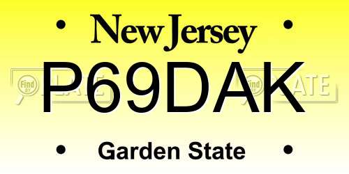 P69DAK New Jersey License Plate