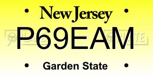 P69EAM New Jersey License Plate