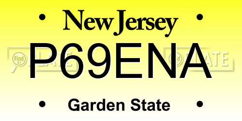 P69ENA New Jersey License Plate