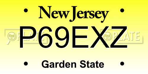 P69EXZ New Jersey License Plate