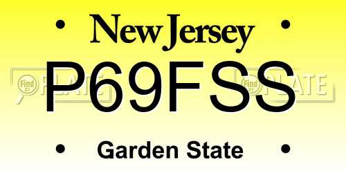 P69FSS New Jersey License Plate