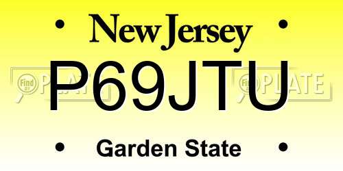 P69JTU New Jersey License Plate