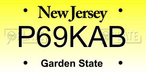 P69KAB New Jersey License Plate