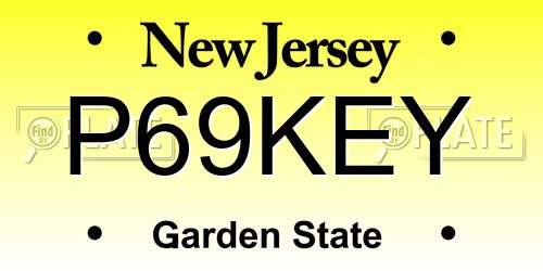 P69KEY New Jersey License Plate