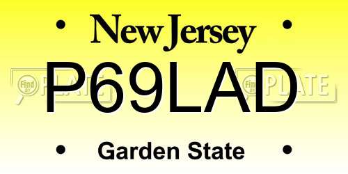 P69LAD New Jersey License Plate
