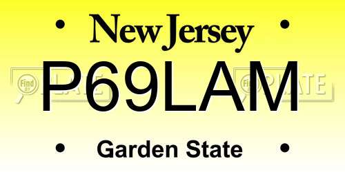 P69LAM New Jersey License Plate