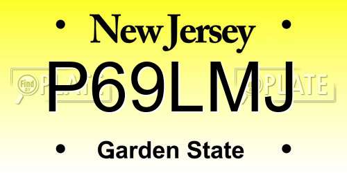 P69LMJ New Jersey License Plate