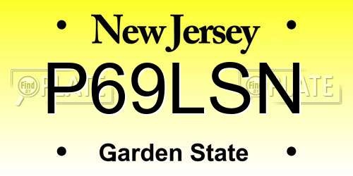 P69LSN New Jersey License Plate