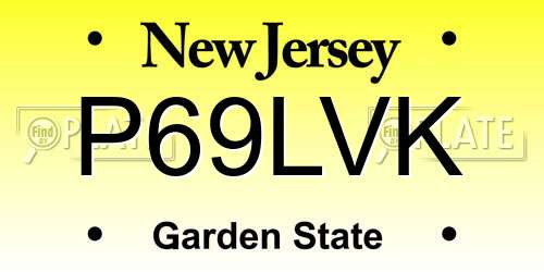 P69LVK New Jersey License Plate