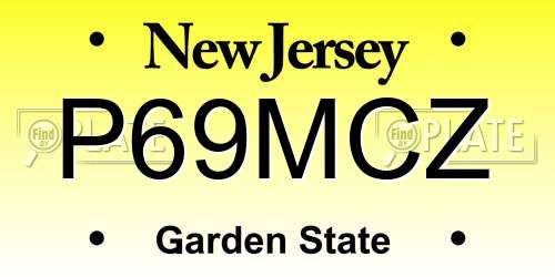 P69MCZ New Jersey License Plate
