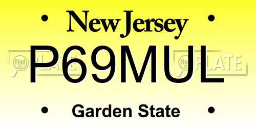 P69MUL New Jersey License Plate